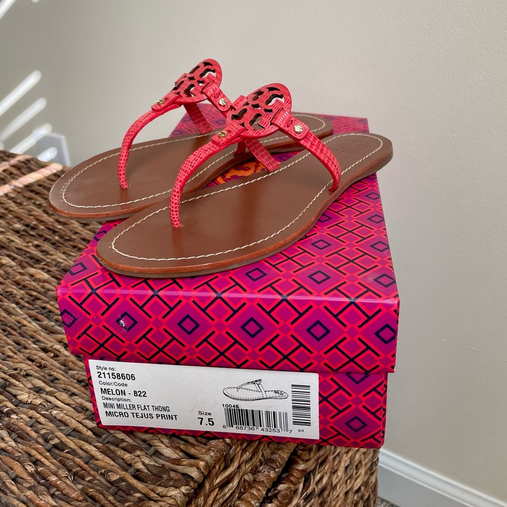 Tory Burch Mini Miller Sandals - 7.5 Melon